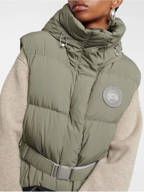 Canada Goose Rayla Vest Belted Puffer Vest Jacket - Sage Brush